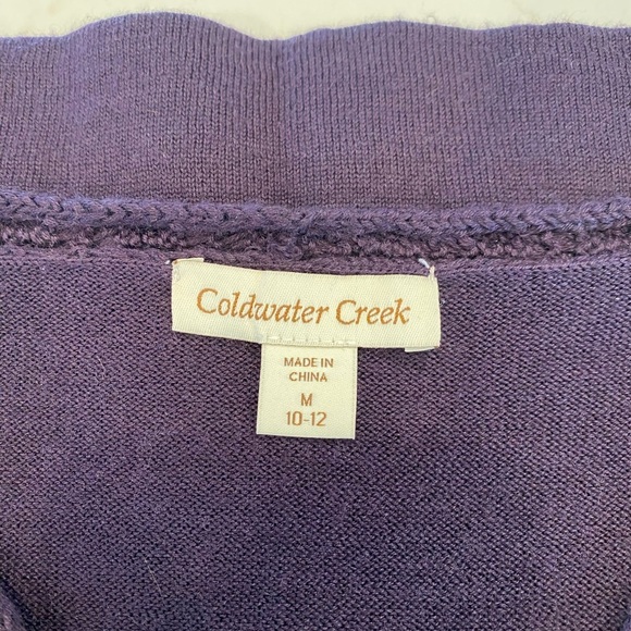 Plum Grape Purple Coldwater Creek V-neck Tunic Sweater Size 10-12 Medium - Picture 3 of 6